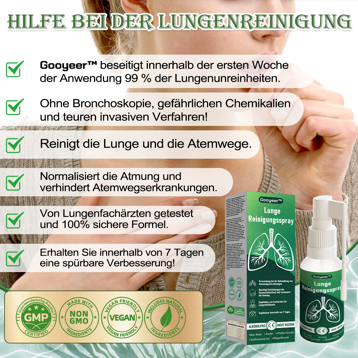 [✨Offizieller Markenshop✨]👨‍⚕️Gooyeer™ Lunge Reinigungs Spray (☘️Empfohlen von Lungenfachärzten☘️)